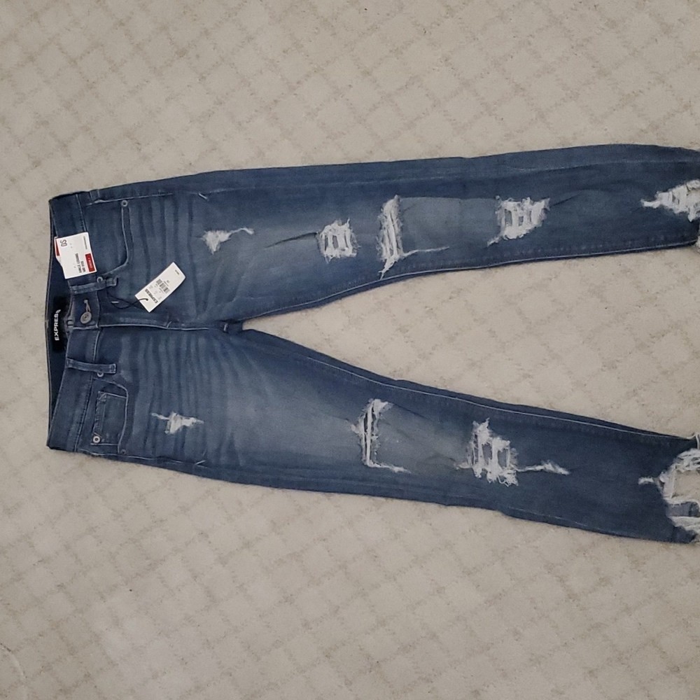 Express petite skinny distressed jeans